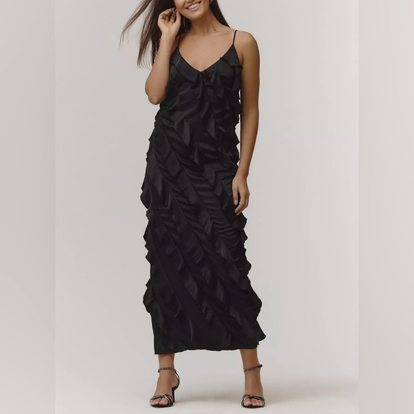 Anthropologie Dresses & Skirts - NWT Anthropologie Black Ruffle Maxi Dress
